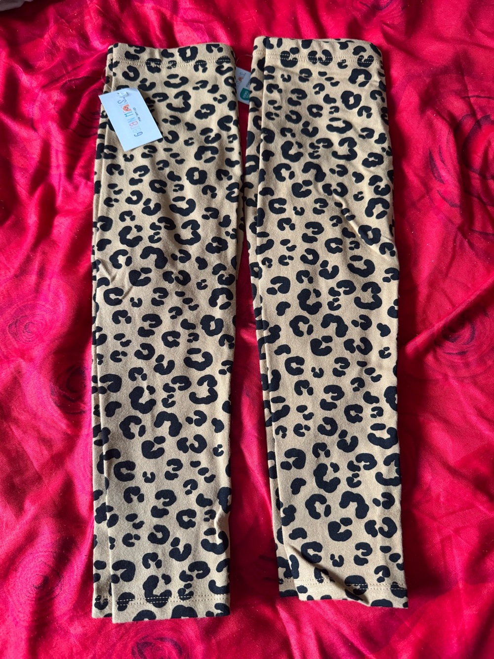Girls Tan Leopard Print Leggings - Kids Bottoms